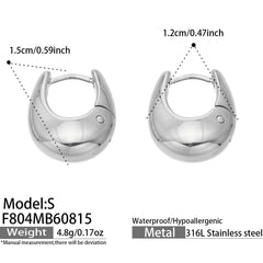 Polished U-Shaped 316L Stainless Steel Earrings