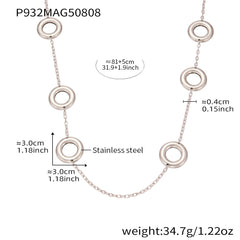 18K Gold-Plated Open Circle Long Necklace