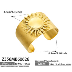 Sunburst Wide Open Cuff Bracelet