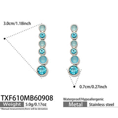 Color Cubic Zirconia Necklace Bracelet and Earrings