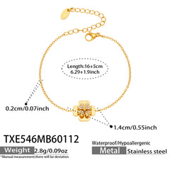 18K Gold-Plated Sculptural Clover Jewelry
