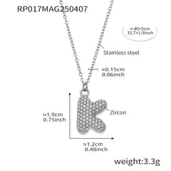 Cubic Zirconia Initial Pendant Necklace