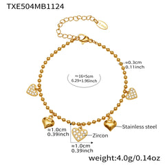 Heart Charm Necklace, Bracelet, Anklet or Earrings