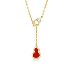 Nadine Red Agate Pavé Gourd Choker Necklace