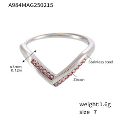 V-Shaped Cubic Zirconia Open Ring
