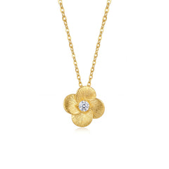 Nadine Brushed Camellia Pendant Necklace