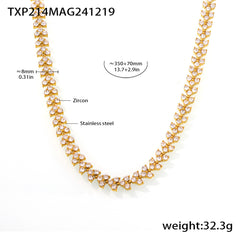 18K Gold-Plated Cubic Zirconia Necklace or Bracelet