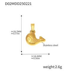Gold-Tone Ocean & Symbol Stainless Steel Pendants
