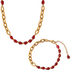 Red Agate and Garnet Bracelet or Necklace