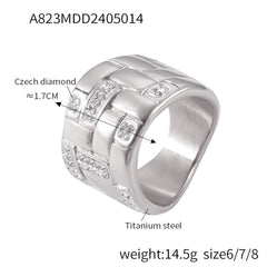 Geometric Sparkling Statement Ring