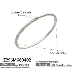 Cubic Zirconia Stainless Steel Bangle Bracelets