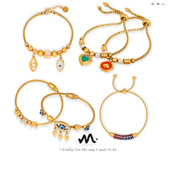 18K Gold-Plated Charm Bracelet or Bangle