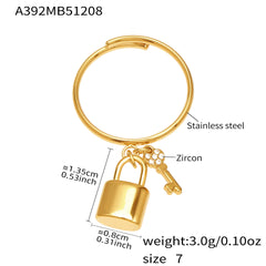 Cubic Zirconia Padlock and Key Ring Designs