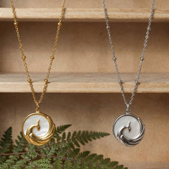18K Gold-Plated Phoenix Shell-Inlay Necklace