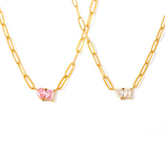 18K Gold-Plated Cubic Zirconia Pendant Necklace