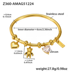 18K Gold-Plated Cubic Zirconia Bangle Designs