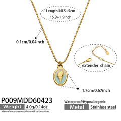 18K Gold-Plated Shell & Enamel Pendant Necklaces