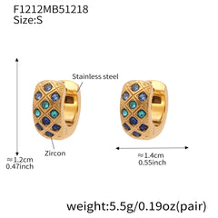 18K Gold-Plated Color Cubic Zirconia Hoop Designs