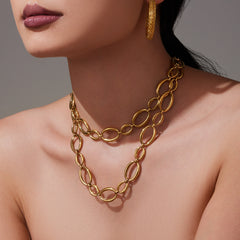 18K Gold-Plated Open Oval Link Jewelry