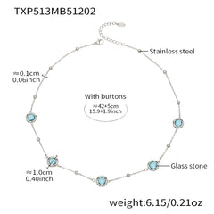 Faceted Round Glass Stone Necklace, Bracelet & Earrings