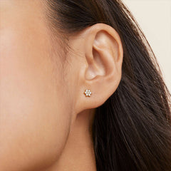 Nadine Pavé Floral Stud Earrings