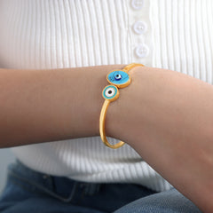 Stone and Shell-Inlay Open Cuff Bracelet
