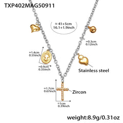 Cross and Heart Multi-Charm Jewelry Designs