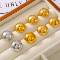 18K Gold-Plated Rounded Dome Stud Earrings