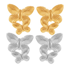 18K Gold-Plated Butterfly Cluster Stud Earrings