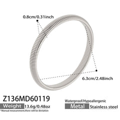 18K Gold-Plated Ribbed Flexible Bracelet