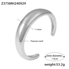 Polished Crescent Open Cuff Bracelet