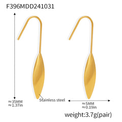 18K Gold-Plated Slender Teardrop Hook Earrings