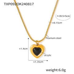 Black Heart Necklace or Stud Earrings