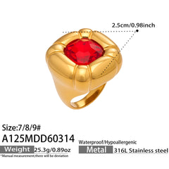 Colored Glass & Tiger Eye Statement Rings