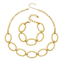 Hammered Oval Link Bracelet or Necklace