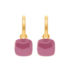 Nicolette Vintage-Inspired Enamel Square Stud Earrings