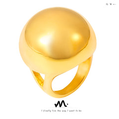 18K Gold-Plated Rounded Dome Statement Ring