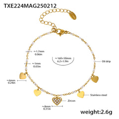 Heart Cubic Zirconia Necklace, Bracelet & Anklet
