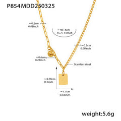 Gold-Tone Good Luck Tag Necklace