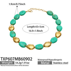 Oval Color Resin Necklace and Bracelet