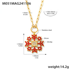 Enamel Snowflake Long Necklace