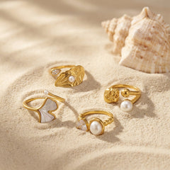 Pearl-Look & Cubic Zirconia Open Rings