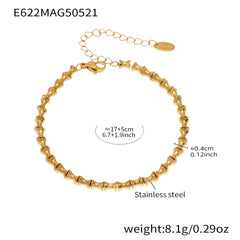 Gold-Tone Cubic Zirconia Charm Bracelet or Anklet