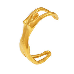 18K Gold-Plated Sculptural Fish-Shape Cuff Bracelet
