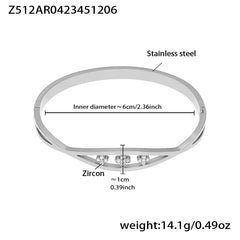 18K Gold-Plated Cubic Zirconia Bangle Bracelet