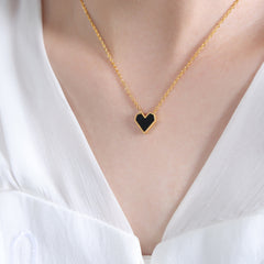 18K Gold-Plated Heart Shell and Acrylic Jewelry