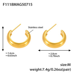 Polished Rounded Hoop Earrings
