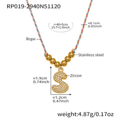 Cubic Zirconia Initial Pendant Necklace
