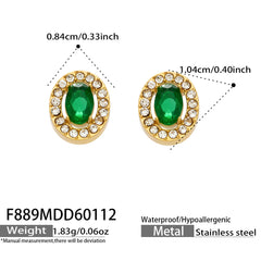 Cubic Zirconia or Green Glass Pendant Jewelry