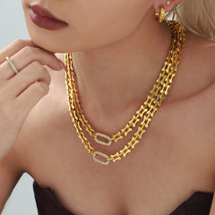 Cubic Zirconia Horseshoe-Link Necklace or Bracelet